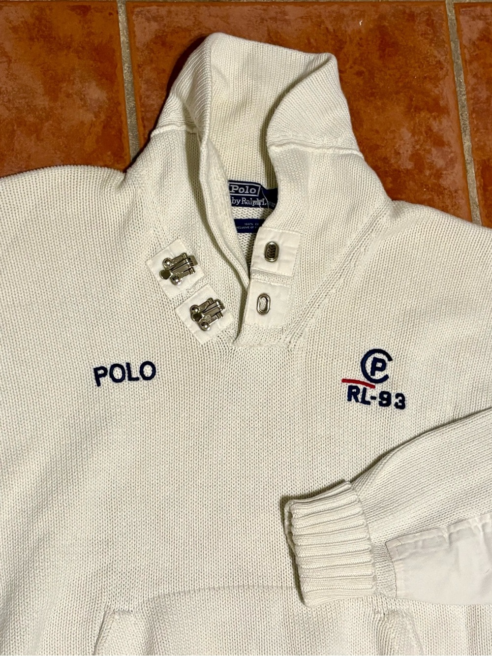 Vintage Polo Ralph Lauren RL-93 Size M  Cotton Knit Sweater Japanese Version